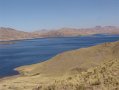 Pink flamingos in the Andes